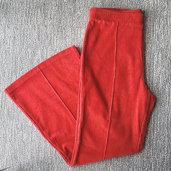 NWT Aerie Groove-On Rib Velour Flare Pant, Size XLarge, Color Cinnabar - Picture 9 of 11